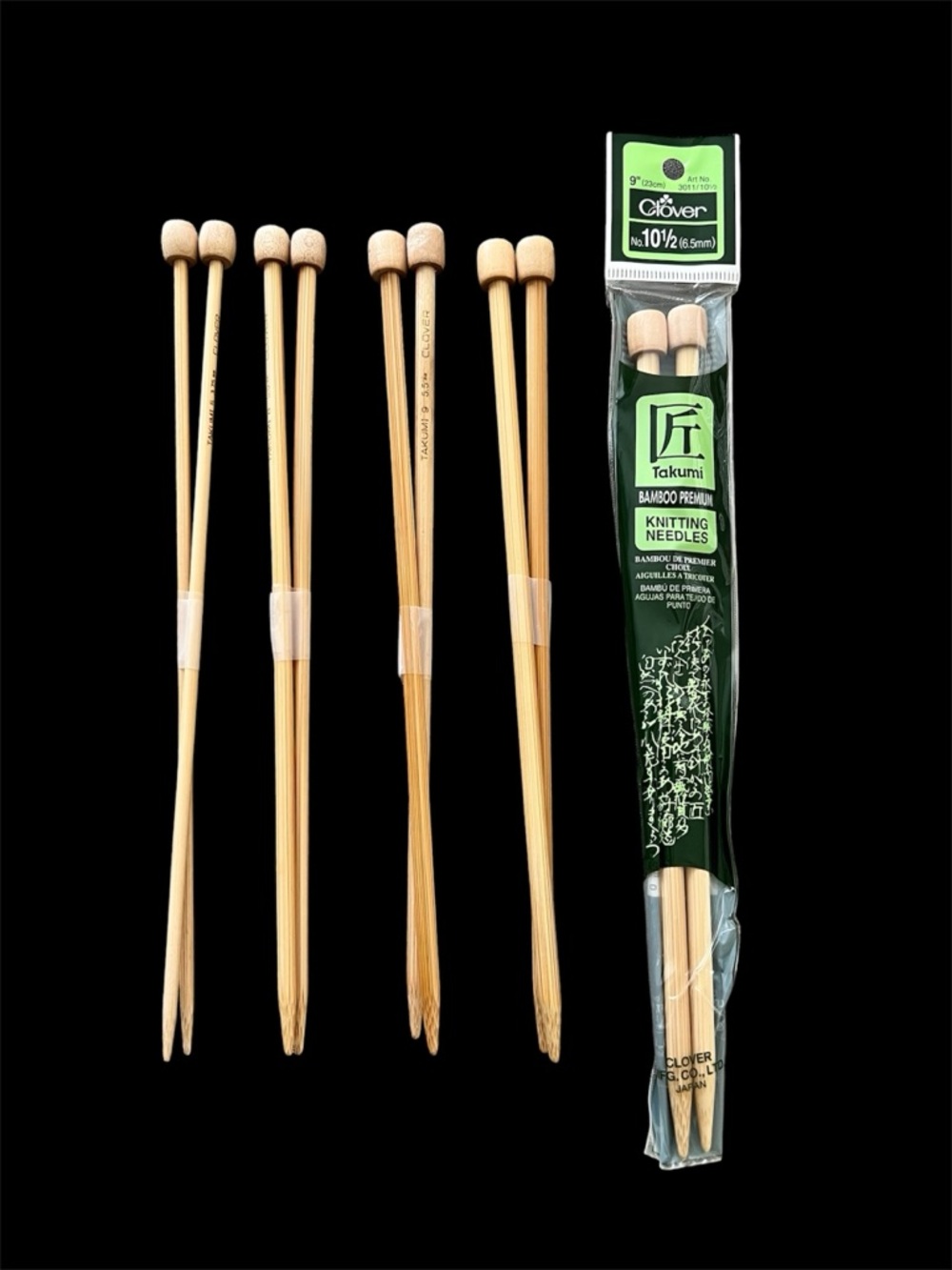 Takumi Clover Bamboo Double-Knitting Needles - lot of 5 sets